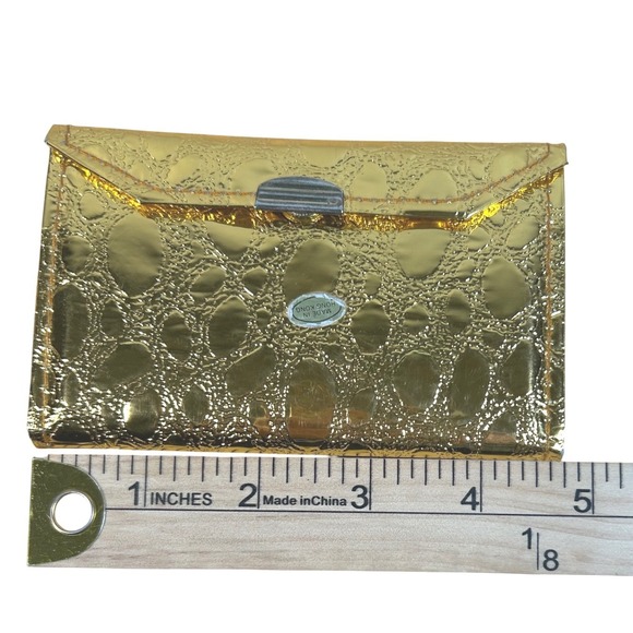 Gold Faux Croc Clutch Style Sewing Kit Manicure Tools Travel Set Vintage - Picture 6 of 7
